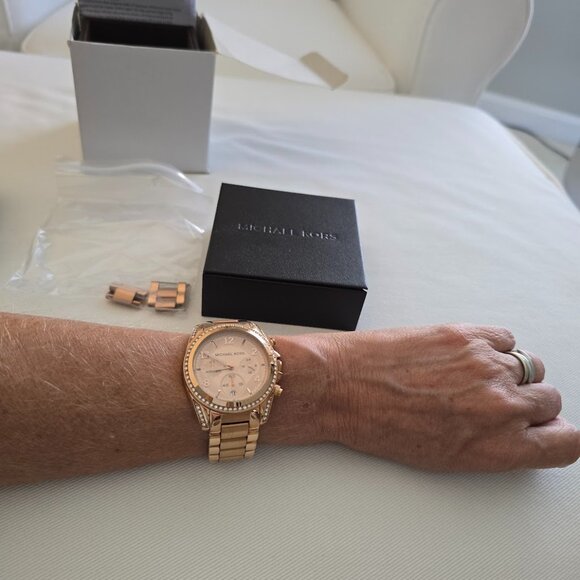 Michael Kors Blair Rose Gold Dial Crystals Chronograph Watch 39mm - MK5263 - Picture 11 of 11